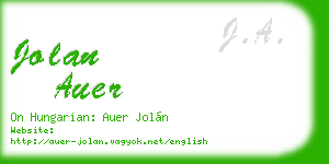 jolan auer business card